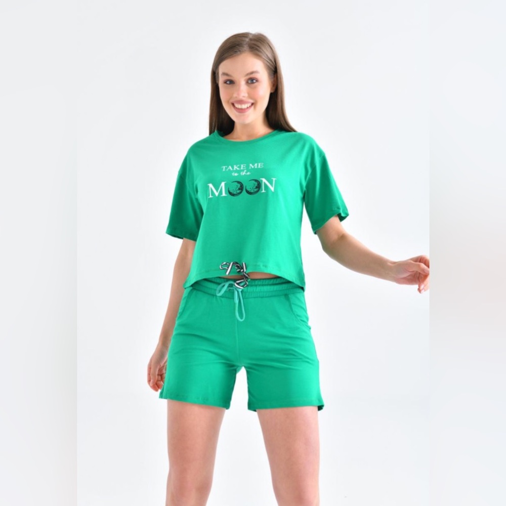 Summer suit for leisure, sports for women’s. Set of 2, shorts and t-shirt.